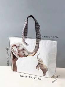 1 Túi Tote Họa Tiết Hươu Cao Cổ Kỳ Lạ - Sức Chứa Lớn, Chống Thấm Nước, Chống Ẩm, Có Thể Tái Sử Dụng, Chống Mài Mòn, Túi Xách Du Lịch Thích Hợp Cho Việc Mua Sắm, Lưu Trữ Và Sử Dụng Hàng Ngày - Ý Tưởng Quà Tặng Hoàn Hảo - Nhiều màu - Xem 3