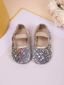 Girls' Autumn Flat Shoes, Fashion Versatile Sequin Glitter Dance Performance Shoes, Student Shoes, Princess Shoes, Non-Slip Flat Shoes - Multicolor - View 4