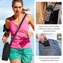 Portable Car Cup Holder, Crossbody Strap, Outdoor Travel Water Cup Bag, Mesh Mesh Bag, Beer Cup Holder