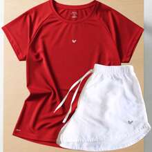 Vermelho e Short Tactel Branco