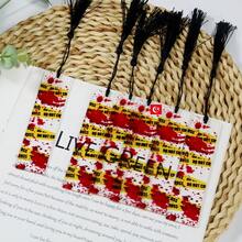 6 Stücke Gothic Horror Werkzeug-förmige Lesezeichen mit Blut-Design, Halloween Geschenke, Halloween Dekoration, Halloween Party Zubehör, gruselig, erschreckend, unheimlich, dunkel, Trick or Treat