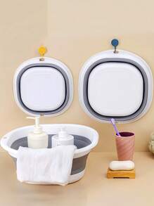 3/1pc Foldable Bathroom Basin, Underwear Cleaning Basin, Foot Soaking Bucket, Dirty Clothes Basket, Bathroom Accessories, Easy To Carry Back To School Season Accessories, Back To School Supplies, RV Apartment Bathroom Tools