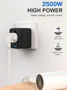 1pc Universal Travel Power Adapter, Travel Universal Plug, 3USB+1Type-C Ports, 110V-240V Input, Power Adapter Computer Accessories, US/EU/UK/AU Plugs, Surge Protection, Suitable For Over 170 Countries/Regions, Essential For Business Trip And Travel, For Computer, Tablet, Laptop