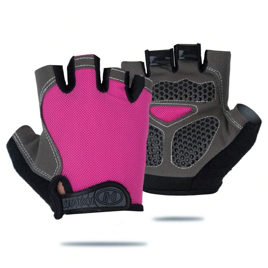 Găng tay thể thao mùa đông không ngón unisex - Hỗ trợ và bảo vệ khớp, lý tưởng cho tập luyện thể dục, đi bộ đường dài và đạp xe ngoài trời. - Hồng - Xem 1