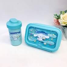 Sanrio 2pcs Hello Kitty Licensed Melody & Cinnamoroll Large Capacity Cartoon Lunch Box Set, Includes DIY Stickers, Cute Kuromi Microwave Bento Box - Adorable Meal Prep Containers