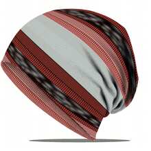 1/4 piezas Gorro de punto suave con rayas de colores vibrantes - Informal, transpirable, mezcla elástica de poliéster, tonos azules y grises, adecuado para ciclismo al aire libre, unisex, sin visera - Multicolor - Ver 12