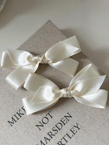 6个/3个/2个/1个装 女士 4.72英寸/12厘米 黑色/米色/棕色 双层蝴蝶结发夹，优雅简约复古街头风，适合日常佩戴、通勤、旅行、上学、派对、送礼，爪夹、发夹、发卡、鳄鱼夹，秋季时尚，秋冬女装，蝴蝶结，可爱，发饰，头饰，发夹 - 彩色 - 查看 16