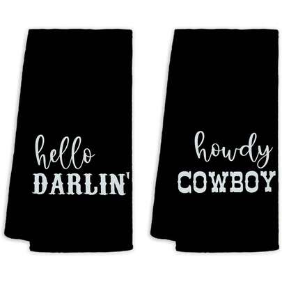 2pc Western Bathroom Decor, Couples Gifts, Western Kitchen Bath Towels, Cowboy Bathroom Decor Set Of 2, Gifts For Couples, Western Dish Towels, Western Hand Towels 16*24 Inch