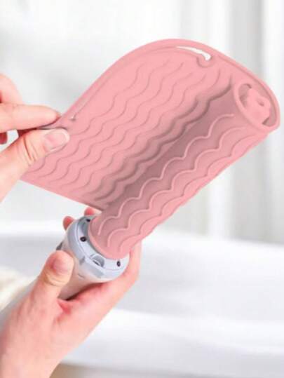 2pcs Heat-Resistant Silicone Mat Cover, Portable Travel Mat Cover, Suitable For Salon, Beauty, Travel Essentials,For Holiday Beach, Bathroom Collection, Bedroom Collection, Large Capacity