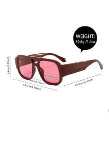 1 Pair Women Red Frame Fashion Glasses, Fashionable Beach Accessory For Summer - Nhiều màu - Xem 3