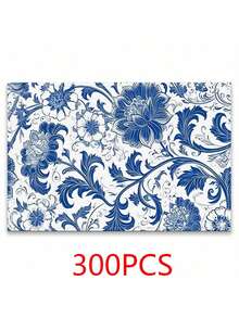6pcs Blue And White Porcelain Pattern Placemats, 100% Polyester Woven, Size 12"X18"/30cm X 45cm, Machine Washable, Heat Resistant, Stain Proof, Waterproof, Easy To Clean, Suitable For Tabletop Decor, Dish Protection, Gifts, Party Decoration, Kitchen And Living Room Decor. - Blue - View 22