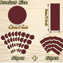 120pcs Adhesive Lighter Papers, 60pcs Round And 60pcs Rectangular Lighter Stickers, Suitable For Matchboxes, Bowl-Shaped Lighters (Brown), DIY Candle Lighter Papers, Rectangular Lighter Paper Stickers - Brown - View 7