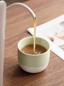 1/4 件粗陶茶杯，陶瓷咖啡杯，采用古代氧化技术手工制作，适用于浓缩咖啡和茶，方便家庭和办公室使用，非常适合节日礼物 - 彩色 - 查看 3