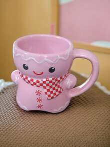 1pc 530ml Creative Simple Large Capacity Ceramic Mug, Minimalist Elegant Design Modern Style Cookie Couple Mug, Suitable For Home Use Espresso, Coffee, Water, Milk, Afternoon Tea, Office, Gift For Valentine's Day, Women's Day, Mother's Day, Friends Birthday Back To School