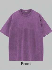'Son Of God' Print T-Shirts For Men And Women, 100% Washed Cotton, Cotton T-Shirt, Gift Idea, Y2K Clothing, Funny Print T-Shirt For Unisex, Streetwear - 紫色 - 查看 5