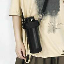 Portable Car Cup Holder, Crossbody Strap, Outdoor Travel Water Cup Bag, Mesh Mesh Bag, Beer Cup Holder