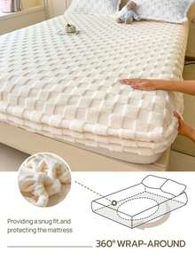 غطاء فراش مطابق أبيض، مفروشات سرير، واقي للمرتبة، غطاء سرير، مفروشات سرير، نسيج منزلي مريح ودافئ، واقي مرتبة مقاوم للتكتل، ناعم وصديق للبشرة، متوفر بألوان متعددة للأولاد والبنات وغرف طلاب الجامعة، ديكور منزلي بسيط وأنيق، مفروشات غرفة نوم ناعمة ومريحة، غطاء مرتبة عصري، واقي مرتبة كامل، قابل للغسل في الغسالة