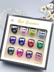 Nuovo contatore elettronico portatile, display LED ad anello elastico, mini contatore manuale, contatore per uso quotidiano di carte e imballaggi