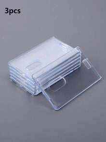 5pcs Acrylic Clear Plastic Card Protector, Transparent Id Card Protector, Photo Protector, Office Supplies Student Lunch Transportation (Cards Not Included) Card Holder Wallet Business Card Holder Credit Card Holder Id Card Holder Women Women Men Card Wallet - Clear - View 11