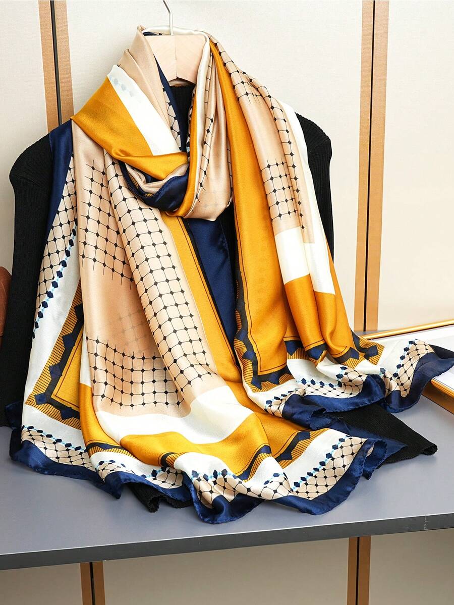 1 buc Eșarfă cu imprimeu Paisley pentru femei, șal elegant pentru exterior și eșarfă lungă, accesoriu ideal pentru ținuta ta de toamnă/iarnă, plajă, eșarfă moale și elegantă - Multicolor - Vizualizare 1