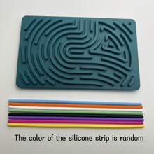 Sensory Activity Board: Adult Double-Sided Silicone Fidget Toy | Quiet, Tidy, Relieves Anxiety, ADHD, And | Portable Travel Bag And 10 Ropes | Suitable For Young People Over 14 Years Old, Silicone Breathable Toy, Creative Toy, Stress Relief, Christmas Preferred Gift (Color Random),Sensory Toys,Sensory,Fidget Toys