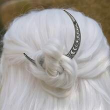 1 Piece Vintage Viking Crescent Hair Fork Clip Mandala Pattern Mysterious Design Textured Vintage Colors Stable Fixation Elegant Goddess Hair Accessory For Women Thick Hair Mother's Day 2026 Best Mom Gift For Mom Mum Gift Gift For Grandma Sentimental Heartfelt Unique Surprise Gift - Bạc cổ - Xem 4