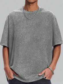 'Son Of God' Print T-Shirts For Men And Women, 100% Washed Cotton, Cotton T-Shirt, Gift Idea, Y2K Clothing, Funny Print T-Shirt For Unisex, Streetwear - 灰色 - 查看 5