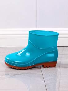 Women's Rain Boots, Solid Color Commuter PVC Plastic (Polyvinyl Chloride) Rain Shoes, Outdoor All Season Garden Shoes, Non-Slip Waterproof Waterproof Shoes, Waterproof Boots, Women's Water Shoes, Kitchen Rubber Shoes