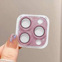 Pink Glitter Camera Lens Protector Film For IPhone 16 Pro/16 Pro Max/15 Pro Max/15 Pro/15/14 Pro Max/14 Pro/14/13 Pro Max/13 Pro/13; Full Coverage Lens Protector, Fashionable Decoration, Suitable For Large Aperture Phone Cases, Easy To Install, Fashionable Women's Phone Accessory. Suitable For Daily Protection, Office, Home Use, Waterproof, Shockproof, Anti-Drop, Anti-Scratch. - Baby Pink - View 7