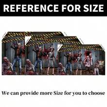 1pc Halloween Party Backdrop Banner - Scary Zombie, Bloody Handprints, Asylum Background - Multipurpose Indoor/Outdoor Decor, Photo Backdrop, Scene Setter, Halloween Party Decoration - Multicolor - View 6