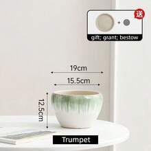 Chậu hoa gốm có khay, phong cách hiện đại tối giản cho cây xanh - Nhiều màu - Xem 14