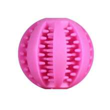 A Rubber Grinding Ball For Dogs, A Chew Toy That's Durable, Wear-Resistant, And Can Clean Dogs' Teeth. It's A Chew Toy For Dogs That Can Hold Snacks. Pink And Colored Toys Provide Dogs With Different Joyful Experiences.