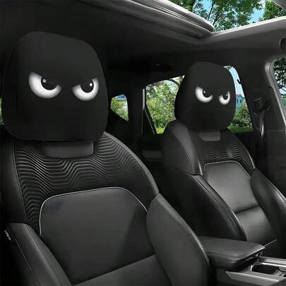 2 piezas Fundas para reposacabezas de coche - Se ajusta a todos los modelos, diseño sin relleno, fácil instalación - Decoración interior de coche divertida para conductores/pasajeros masculinos/femeninos - Fundas protectoras para reposacabezas de asiento de coche, estampados llamativos, tela duradera, cojines decorativos con ambiente festivo