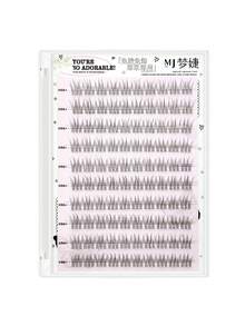 Ondine 100片无胶假睫毛自然懒人三部曲恶魔尾分段睫毛仿真C卷翘单簇大容量拉丝新手睫毛簇 - C - 查看 7