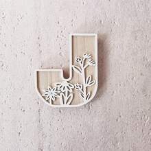 1 pieza Ornamento de letra tallada con flores inglesas de madera que se puede colgar. Decoraciones de Acción de Gracias y Navidad. Decoración única para la habitación, arte de pared, decoración de boda, estilo de campo francés. Decoración de madera con flores talladas - Perfecto para el hogar, la cocina o la decoración de la boda - Versátil, adecuado para exhibición en el escritorio