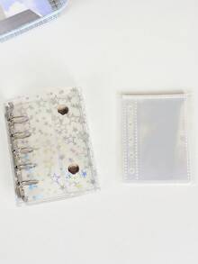 A6、A7、M5透明彩色星形螺旋笔记本套装，简约六孔活页夹笔记本封面贴纸，活页夹贴纸，学校用品必备 - 彩色 - 查看 9