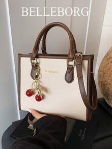 BELLEBORG Vintage Print Handbag With Detachable Strap And Charm - 白色 - 查看 7