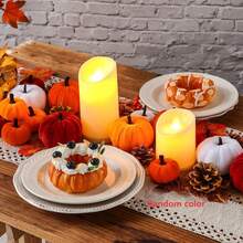 12/8 pluszowych dekoracji dyniowych 6-8 cm, losowo kolorowe sztuczne modele dyni na Święto Dziękczynienia i sesję zdjęciową na Halloween