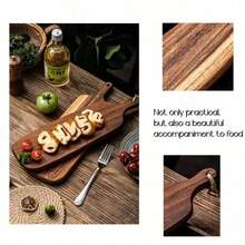 1 Stück Rosenholz Schneidebrett - Holz Küchentablett, stilvoller langer Griff, massives Holz, für Fleisch, Käse, Brot, Gemüse und Obst - Aufschnittbrett Käseplatte, perfekt zum Schneiden und Präsentieren von Lebensmitteln, unverzichtbar für die moderne Landhausküche. Muttertags-Geschenk, Hochzeitsküchenzubehör.