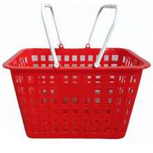 Canasta de servicio con asas para llevar cosas canasta multiusos resistente cocina almacén picnic hogar organización accesorio portátil mercancía práctica ligera grande - Rojo - Ver 1