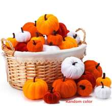 12/8 pluszowych dekoracji dyniowych 6-8 cm, losowo kolorowe sztuczne modele dyni na Święto Dziękczynienia i sesję zdjęciową na Halloween