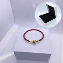 1 件高端女士皮革圆头扣饰皮绳手链系列，适合日常佩戴，适合饰珠，完美的圣诞节情人节礼物