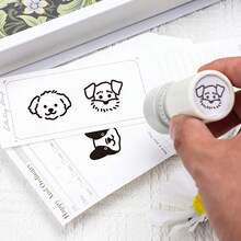 1 件可爱小狗光敏印章，可爱宠物动物，自墨，适合学生、教师、朋友、礼品包装、手工 DIY 装饰、信封和文具密封，可重复使用