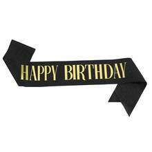 1Pc,'Happy Birthday' Sash Ribbon For Women And Men,Happy Birthday Sash Hot Pink White Rose Gold Black With Iridescent Foil Sash For 16th 18th 21st 30th 40th 50th 60th 70th 80th 90th Birthday Sash Gift Or Any Bday Party Birthday Party, For Any Age