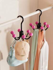 6-Claw Rotating Wardrobe Hanger Rack, Multi-Function Bra Holder, Bag & Clothes Organizer Hook - Multicolor - View 11