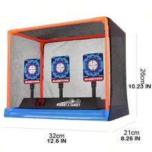 1pc Auto Reset Digital Scoring Target Toy(3 Target Board,Not Include Batteries In The Box) Knock Down Three Targets To Get One Point Electronic Shooting Target For Nerf Gun Water Gel Ball Blaster Toy Gun - Black - View 15