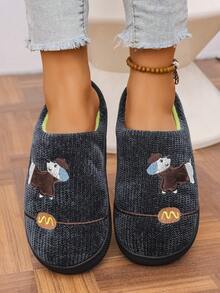 Pantuflas térmicas con suela gruesa, antideslizantes y cálidas para uso en interiores, otoño/invierno