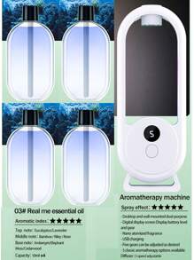Rechargeable Aromatic Diffuser 5 Modes Essential Oil Diffuser Machine Homemade Air Freshener Diffuser For Home Car Room Fragrance Wall-Mounted Oil Aromatherapy Machine Air Purifying Automatic Diffuser Toilet Deodorization Fragrance Humidifier Colorful Night