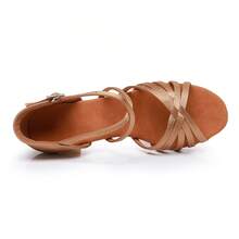 5cm & 7 Inch High Heel Women's Brown Dance Shoes, Soft, Lightweight, Comfortable, Professional Latin Dance Shoes, Satin Material, Suitable For Ballroom, Party, Wedding, Jazz, Rumba, Tango, Salsa Practice, Performance And Indoor Sandals - Light Grey - View 4