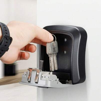 Hộp khóa lật ngoài trời, hộp đựng chìa khóa bằng kim loại và nhựa gắn tường chống thấm nước với mã số truy cập 4 chữ số có thể thiết lập lại, hộp giấu chìa khóa siêu an toàn có nắp bảo vệ, hộp đựng mật khẩu dung lượng lớn được nâng cấp để đựng chìa khóa nhà/xe, thẻ căn cước, hoàn hảo cho gia đình, ngoài trời, nhà để xe, văn phòng, khách sạn, trường hợp khẩn cấp, du lịch và an ninh cải tạo, không cần nguồn điện